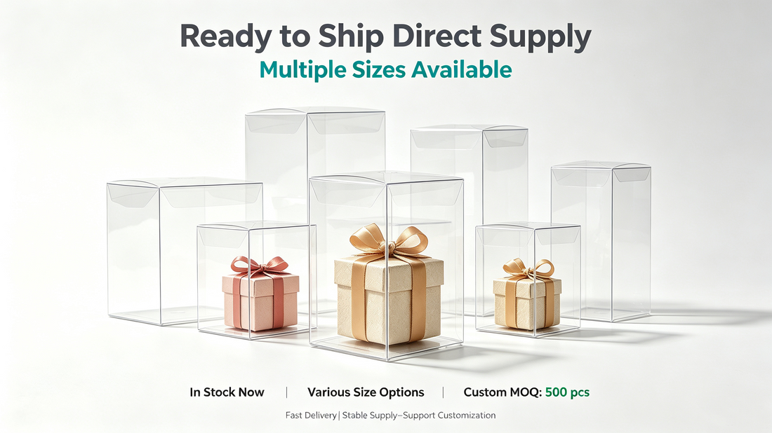 We offer transparent packaging boxes in over 100 sizes and also accept custom orders.