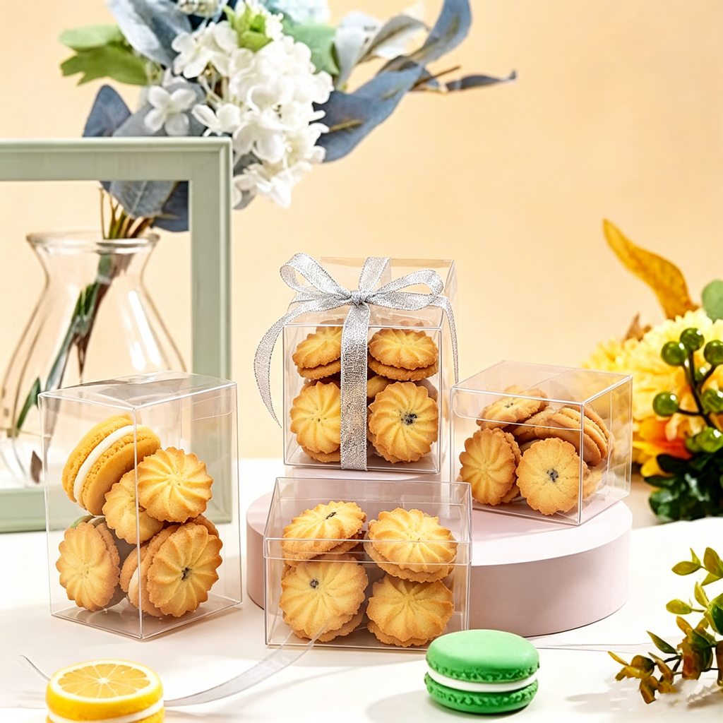 50 PCS Foldable Transparent Boxes