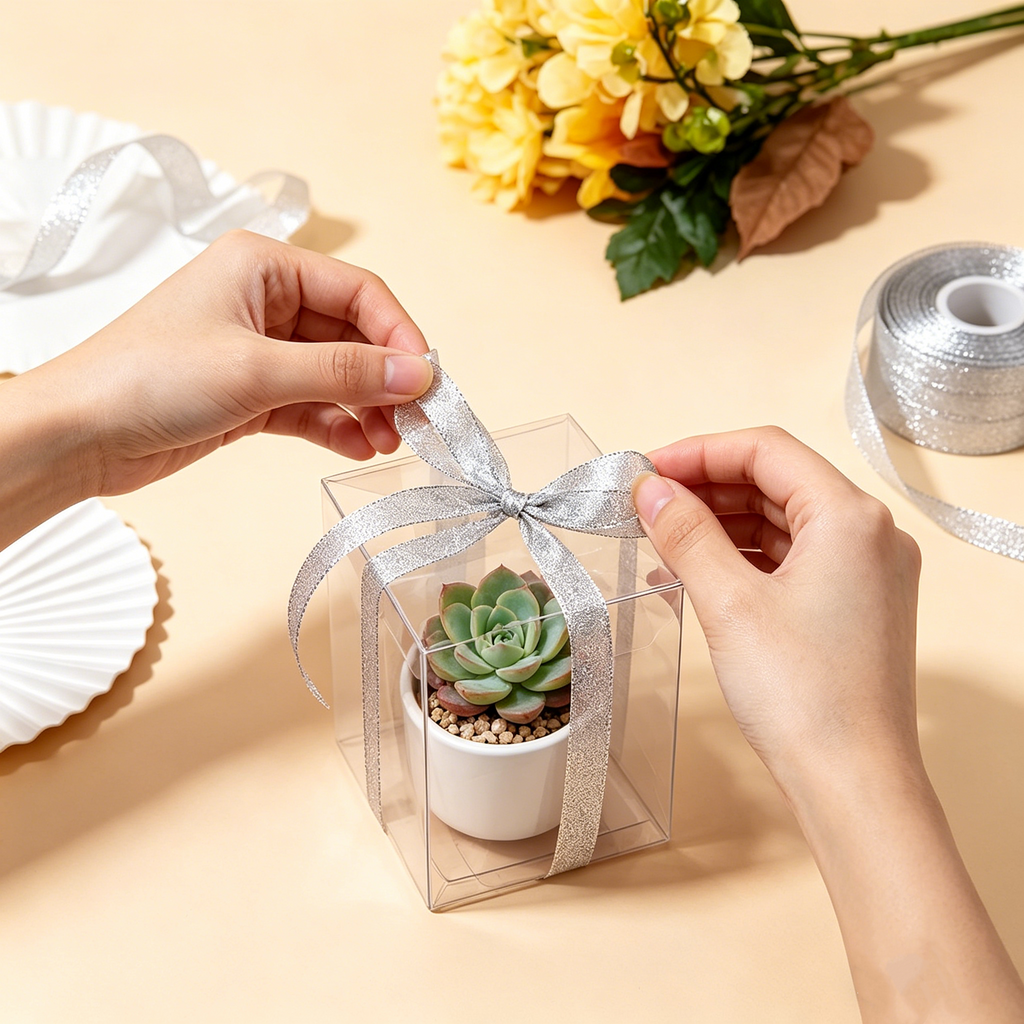 50 PCS Foldable Transparent Boxes