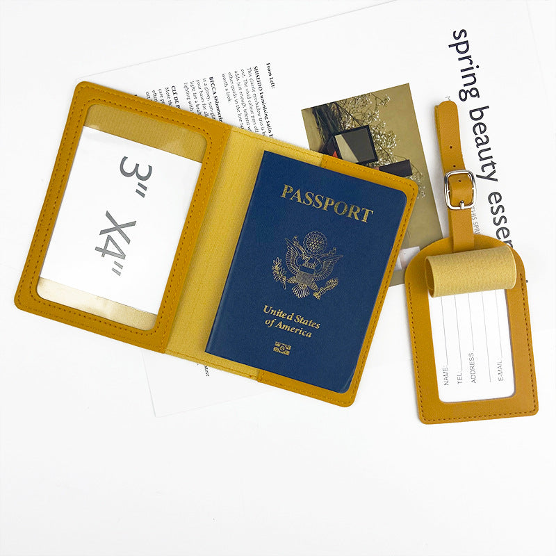 Pu Leather Passport Holder & Luggage Tag Sets