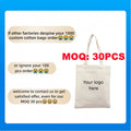 MOQ 30 Custom 12oz Cotton Tote Bag