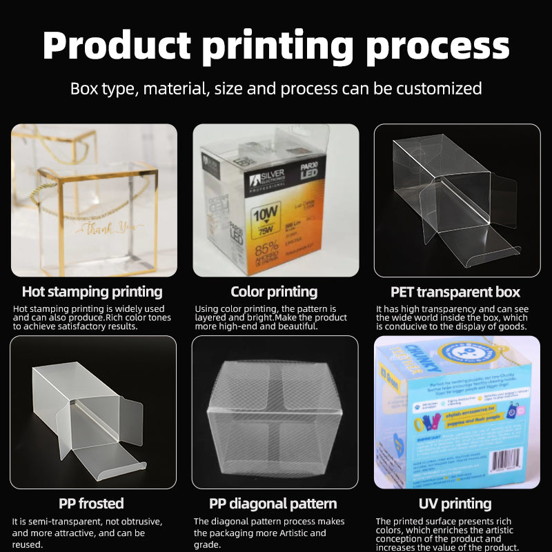 50 PCS Foldable Transparent Boxes