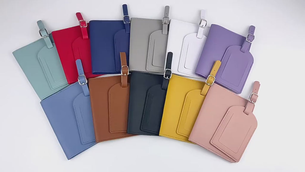 Pu Leather Passport Holder & Luggage Tag Sets