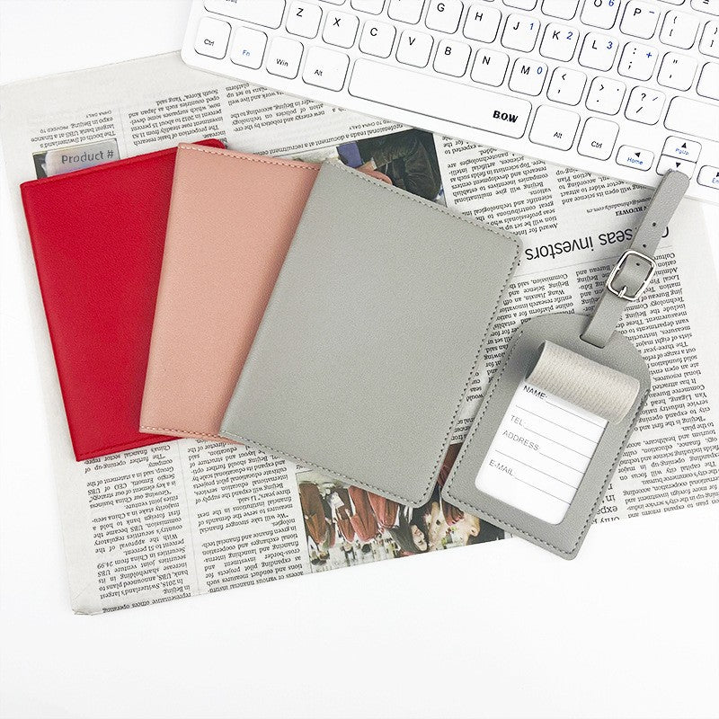 Pu Leather Passport Holder & Luggage Tag Sets