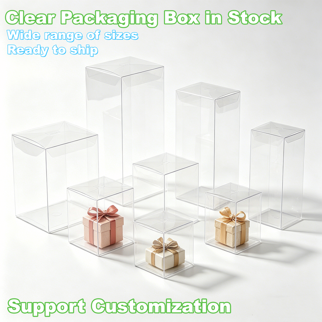 50 PCS Foldable Transparent Boxes